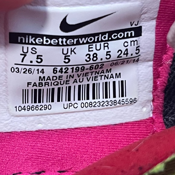 Used Nike Womens Free 5.0 642199-602 Pink Running Shoes Sneakers Size 7.5 - Picture 7 of 7